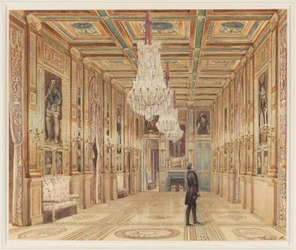 Zicht op de Schilderijgalerij in het Kasteel van Eu (Vue de la Galerie au Château d